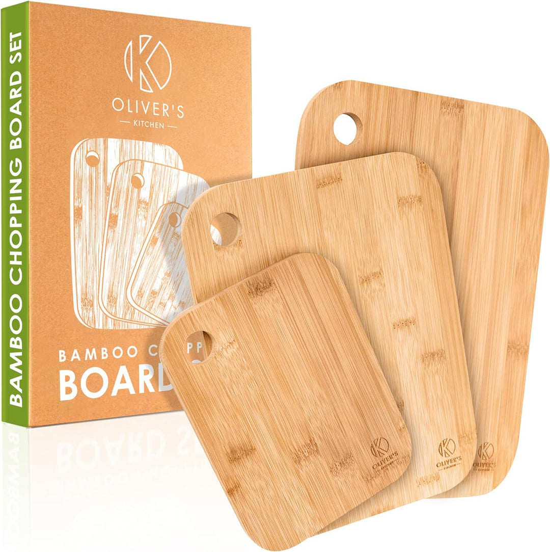  3 x Set of Wooden Bamboo Chopping Boards by Oliver's Kitchen sold by Oliver's Kitchen 