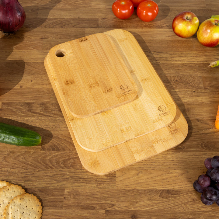  3 x Set of Wooden Bamboo Chopping Boards by Oliver's Kitchen sold by Oliver's Kitchen 