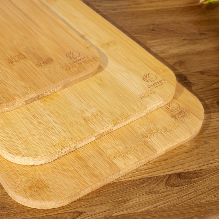  3 x Set of Wooden Bamboo Chopping Boards by Oliver's Kitchen sold by Oliver's Kitchen 