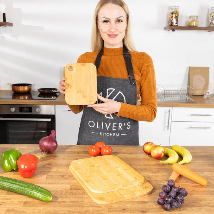  3 x Set of Wooden Bamboo Chopping Boards by Oliver's Kitchen sold by Oliver's Kitchen 