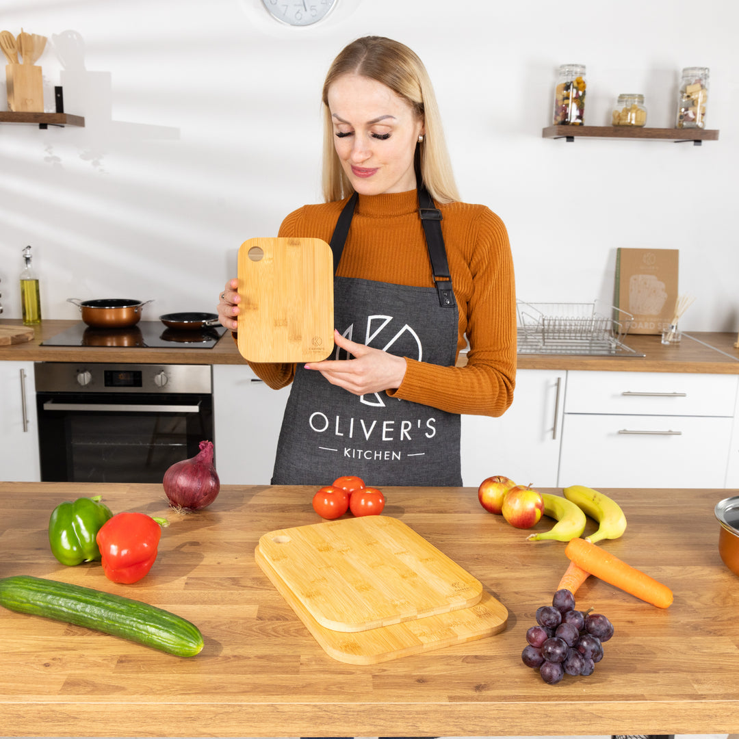  3 x Set of Wooden Bamboo Chopping Boards by Oliver's Kitchen sold by Oliver's Kitchen 