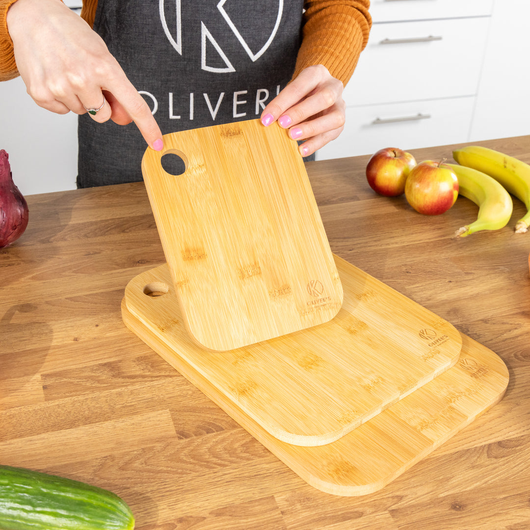  3 x Set of Wooden Bamboo Chopping Boards by Oliver's Kitchen sold by Oliver's Kitchen 