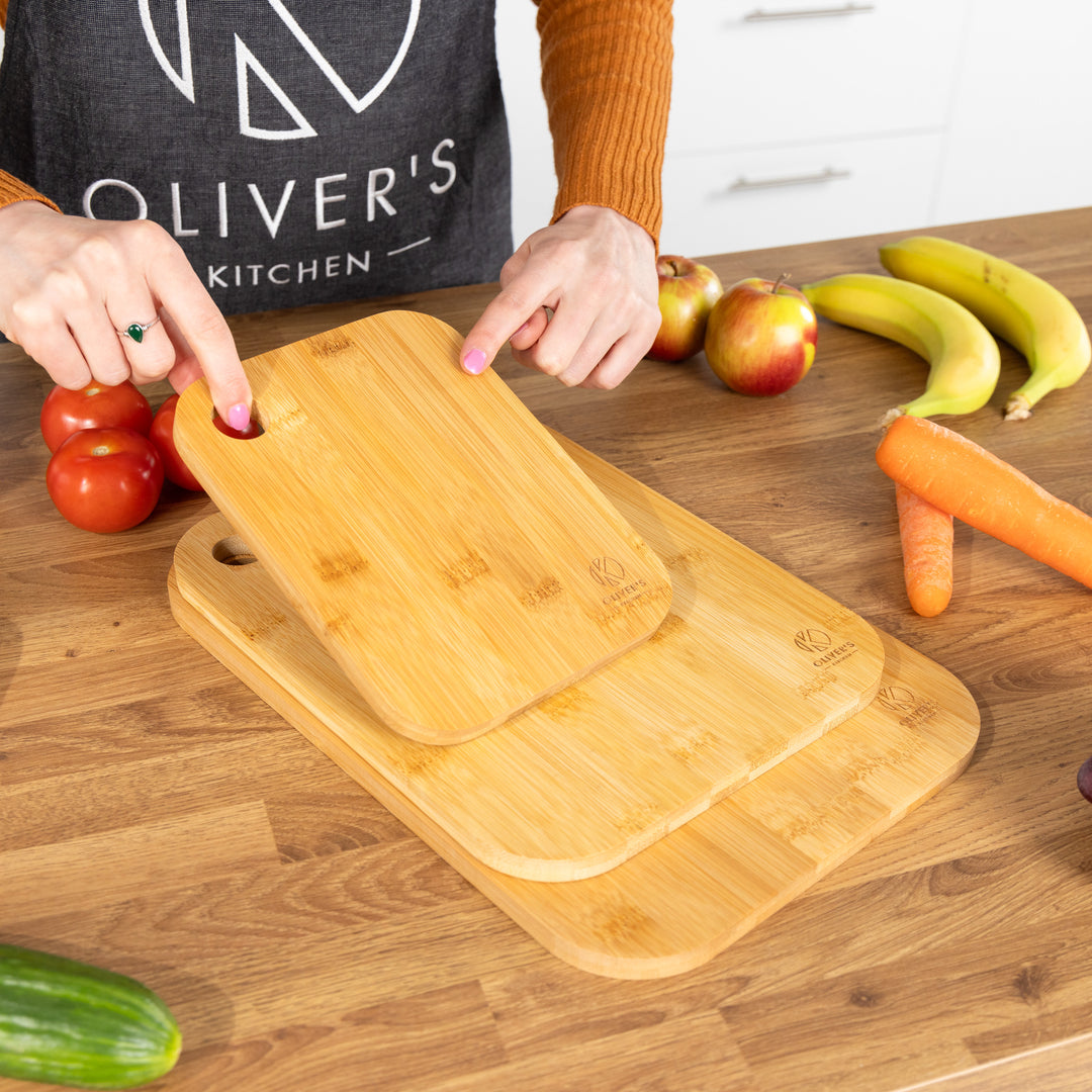  3 x Set of Wooden Bamboo Chopping Boards by Oliver's Kitchen sold by Oliver's Kitchen 