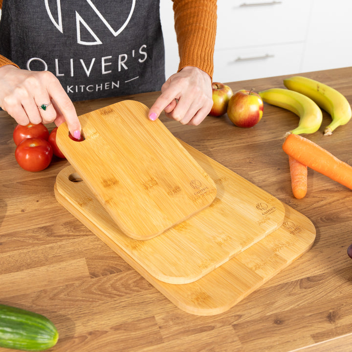  3 x Set of Wooden Bamboo Chopping Boards by Oliver's Kitchen sold by Oliver's Kitchen 