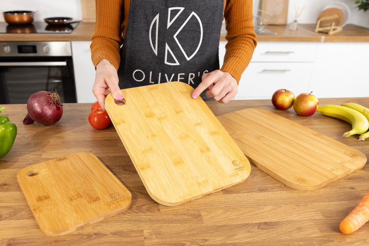  3 x Set of Wooden Bamboo Chopping Boards by Oliver's Kitchen sold by Oliver's Kitchen 