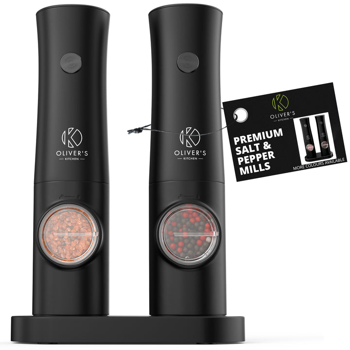  Electric Salt and Pepper Mills Grinders - Rechargeable USB-C by Oliver's Kitchen sold by Oliver's Kitchen 