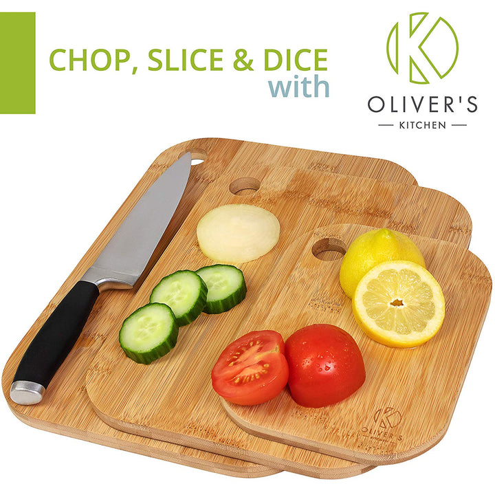  3 x Set of Wooden Bamboo Chopping Boards by Oliver's Kitchen sold by Oliver's Kitchen 